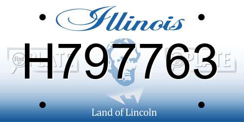 H797763 Illinois License Plate