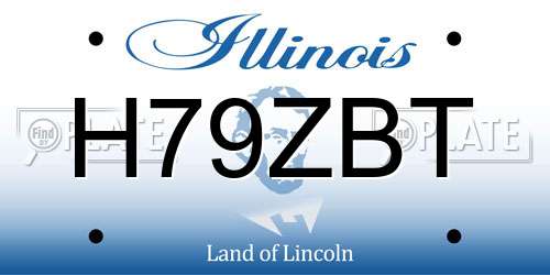 H79ZBT Illinois License Plate