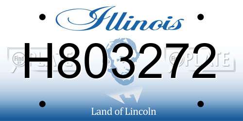 H803272 Illinois License Plate