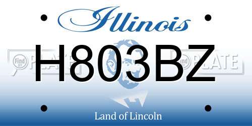 H803BZ Illinois License Plate