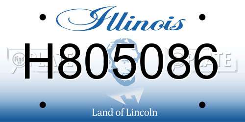H805086 Illinois License Plate