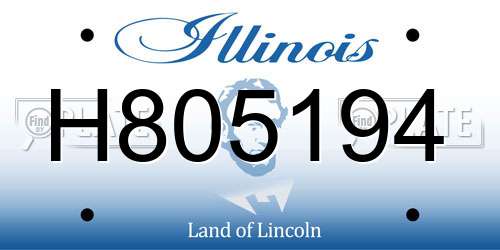 H805194 Illinois License Plate