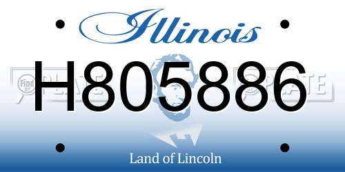 H805886 Illinois License Plate