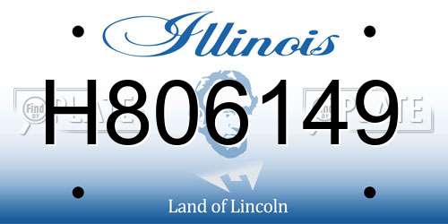 H806149 Illinois License Plate