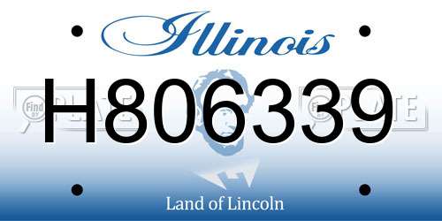 H806339 Illinois License Plate