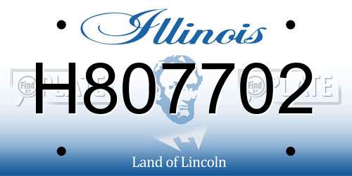 H807702 Illinois License Plate