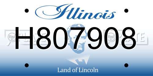 H807908 Illinois License Plate