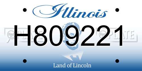 H809221 Illinois License Plate