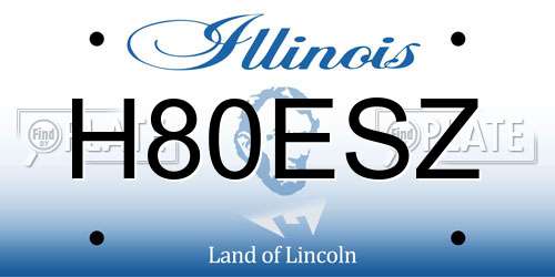 H80ESZ Illinois License Plate