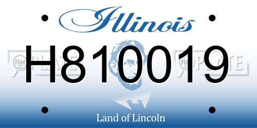 H810019 Illinois License Plate
