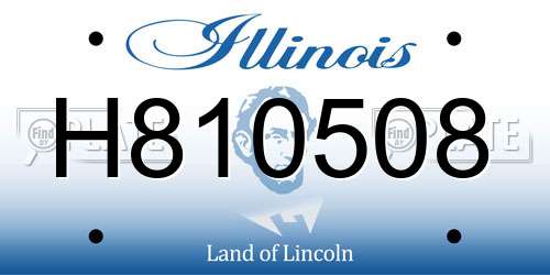 H810508 Illinois License Plate