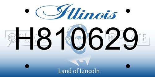 H810629 Illinois License Plate
