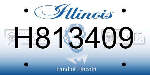 H813409 Illinois License Plate