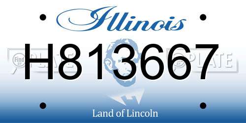 H813667 Illinois License Plate