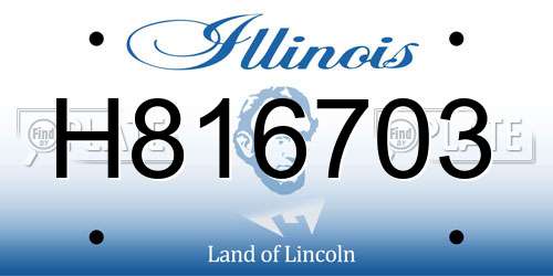 H816703 Illinois License Plate