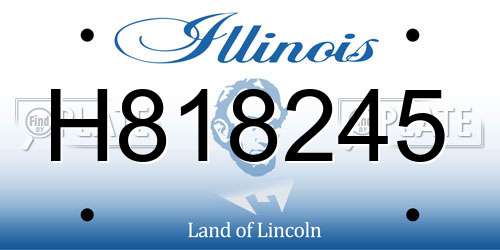 H818245 Illinois License Plate