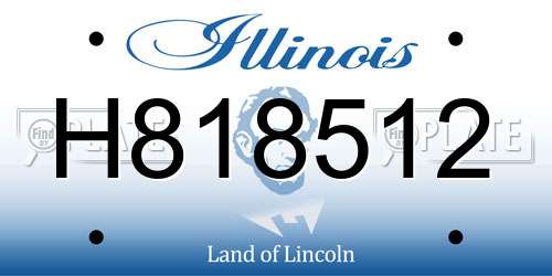 H818512 Illinois License Plate