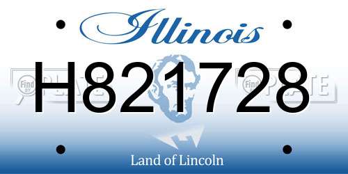H821728 Illinois License Plate