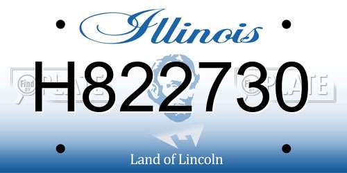 H822730 Illinois License Plate