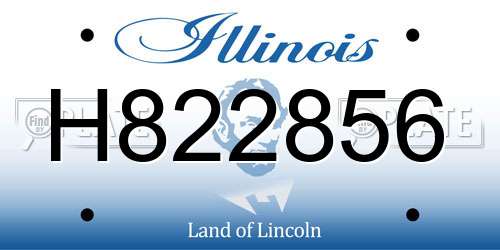 H822856 Illinois License Plate