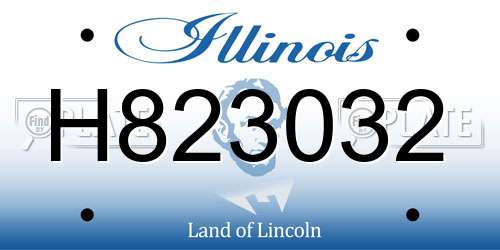 H823032 Illinois License Plate
