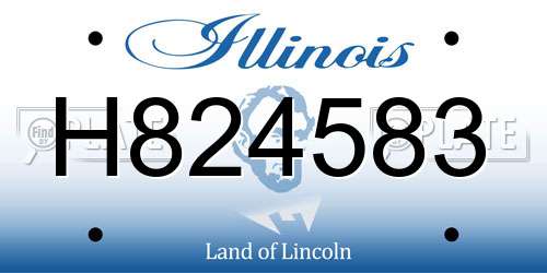 H824583 Illinois License Plate