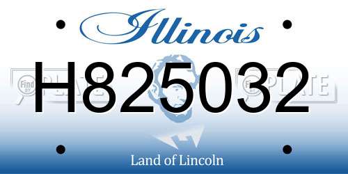 H825032 Illinois License Plate