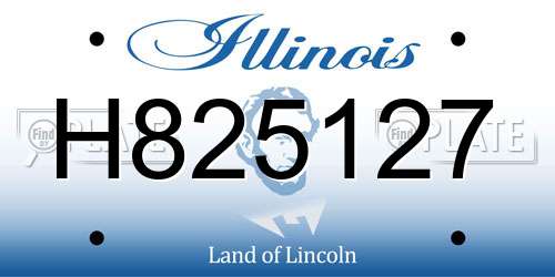 H825127 Illinois License Plate