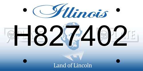 H827402 Illinois License Plate