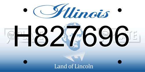 H827696 Illinois License Plate