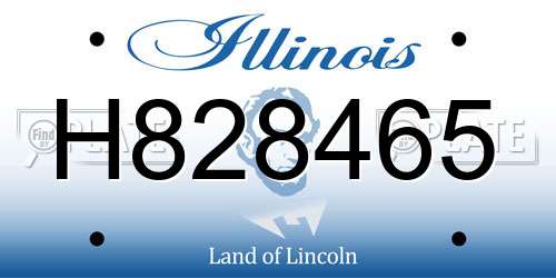 H828465 Illinois License Plate