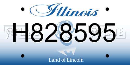 H828595 Illinois License Plate