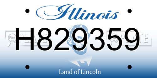 H829359 Illinois License Plate