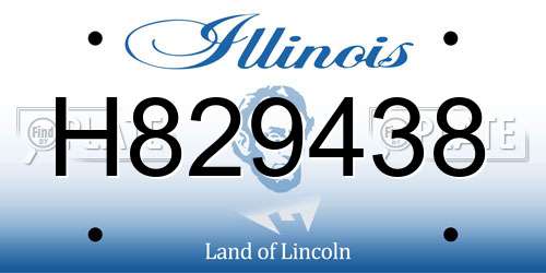 H829438 Illinois License Plate