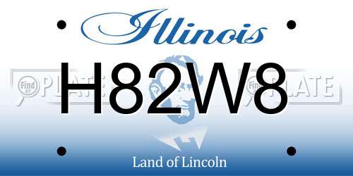 H82W8 Illinois License Plate
