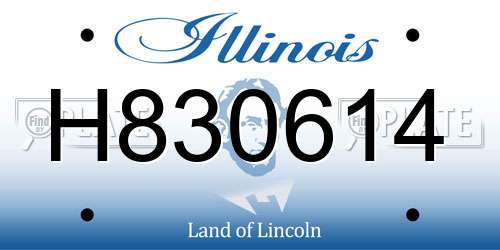 H830614 Illinois License Plate