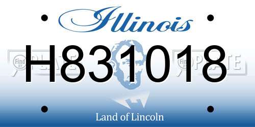 H831018 Illinois License Plate
