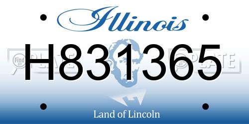 H831365 Illinois License Plate