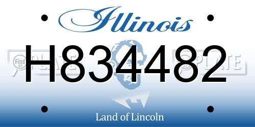 H834482 Illinois License Plate