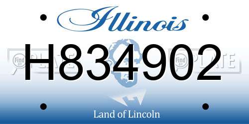 H834902 Illinois License Plate