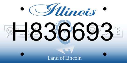 H836693 Illinois License Plate