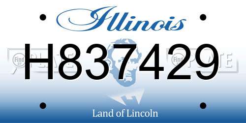 H837429 Illinois License Plate