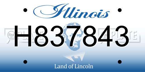 H837843 Illinois License Plate