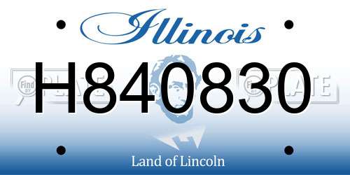 H840830 Illinois License Plate