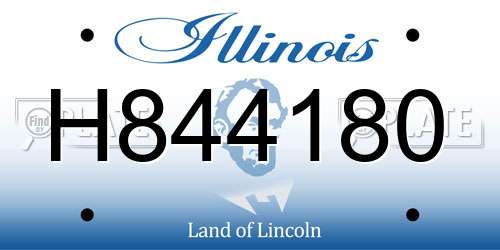 H844180 Illinois License Plate
