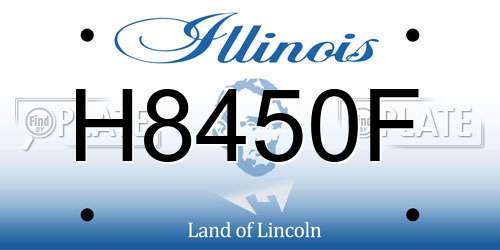 H8450F Illinois License Plate