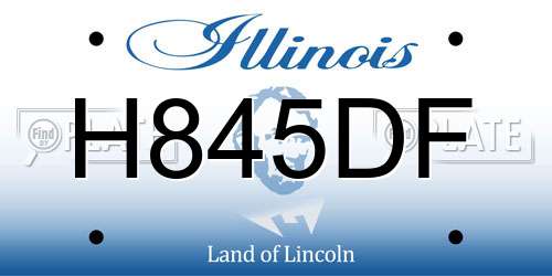 H845DF Illinois License Plate