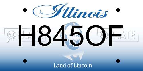 H845OF Illinois License Plate