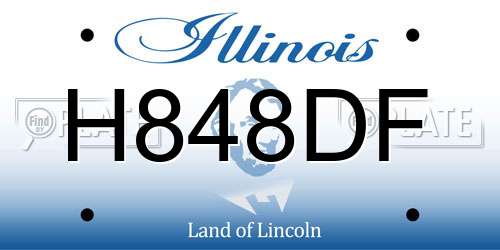 H848DF Illinois License Plate