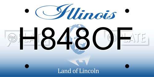 H848OF Illinois License Plate
